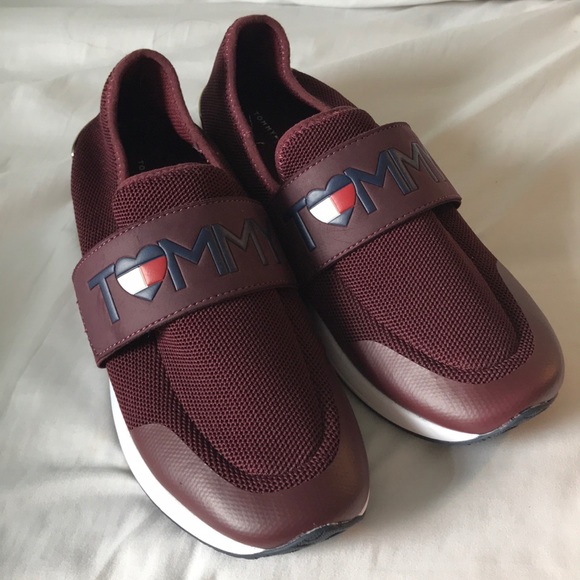 Tommy Hilfiger Maroon Slip-On Sneakers - Picture 1 of 6